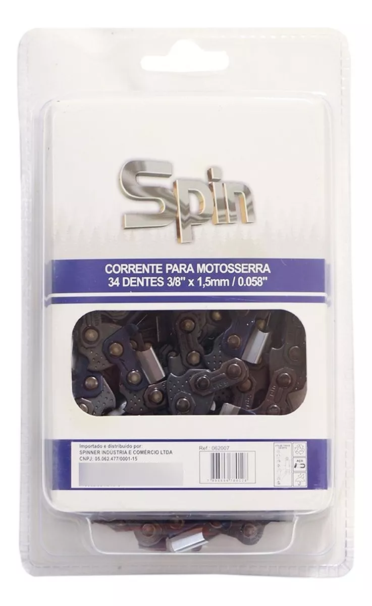 Corrente Motoserra 34 Dentes 3/8 x 1.5mm/0.058 Spin