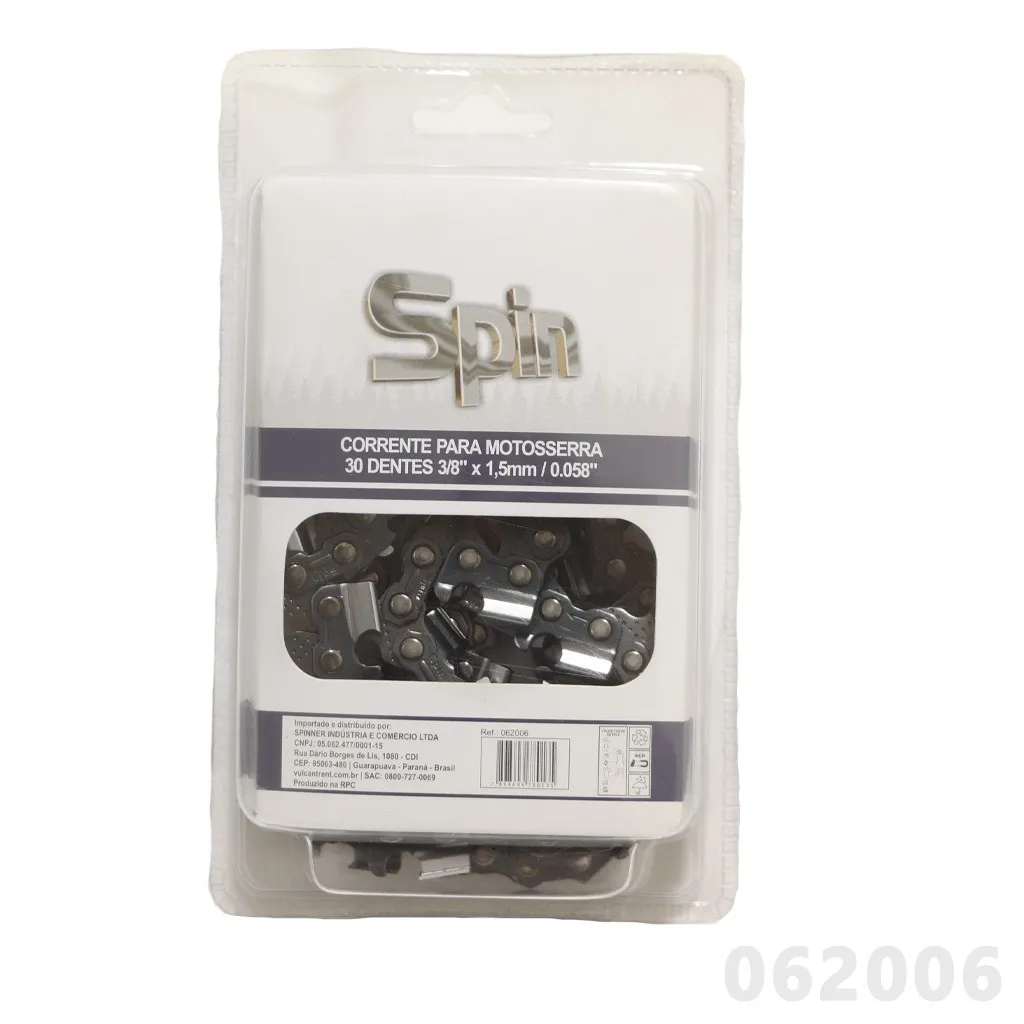 Corrente Motoserra 30 Dentes 3/8 x 1.5mm 0.058 Spin