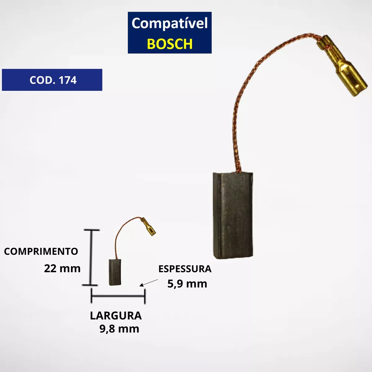 Escova carvão  p/ politr.bosch 537 C174g