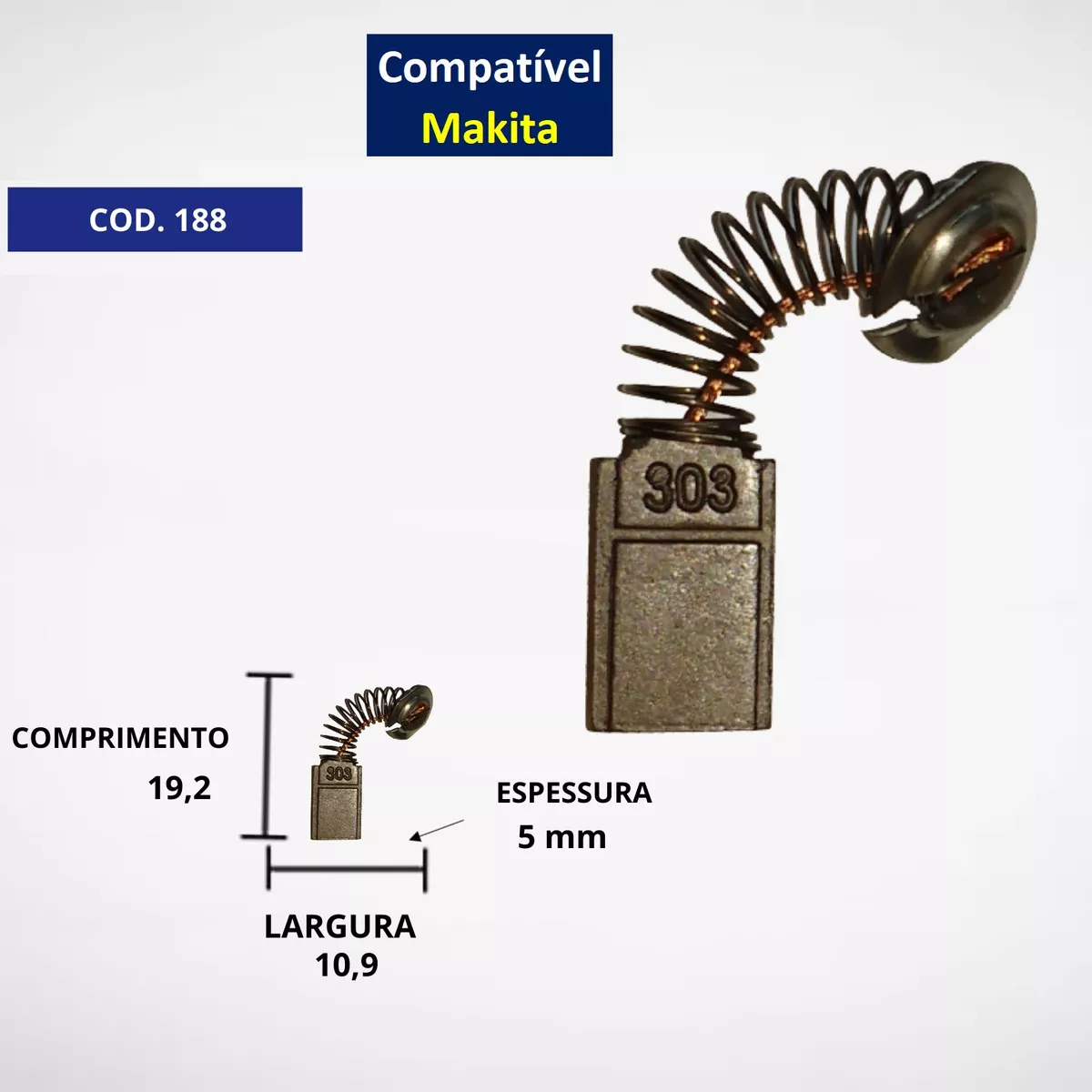 Escova de Carvao p/ Serra Marmore Makita 4100 Nh C188G
