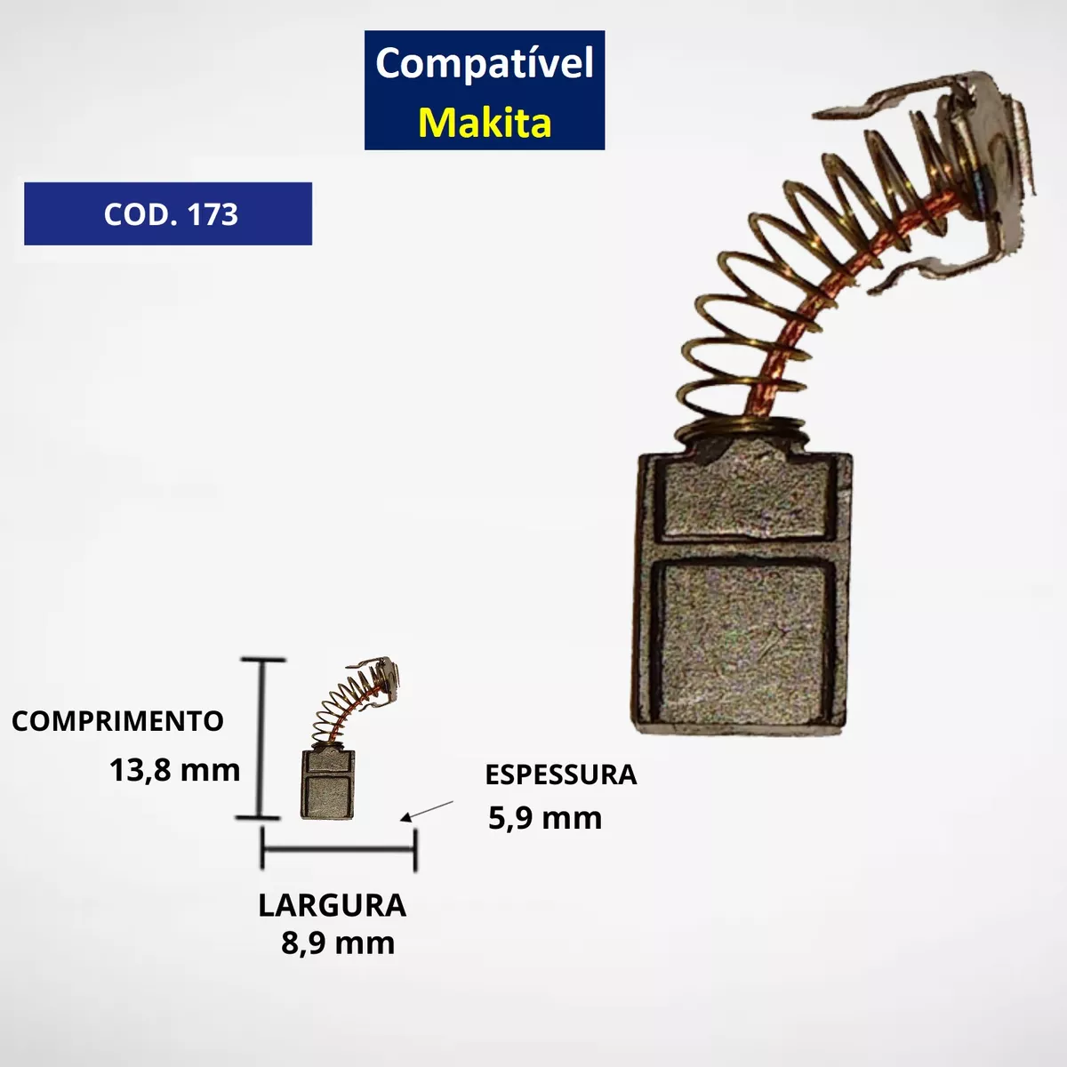 Escova de Carvão p/ Makita Furadeira 1210 Cb-419 1500 C173G