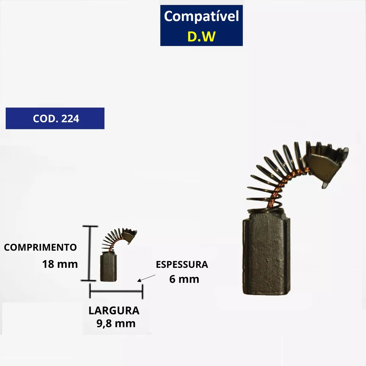 Escova de Carvão p/ Serra Marmore Dewalt 861 C224g